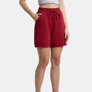 Blended Cotton rich French Terry Regular Fit Shorts with Side Pockets