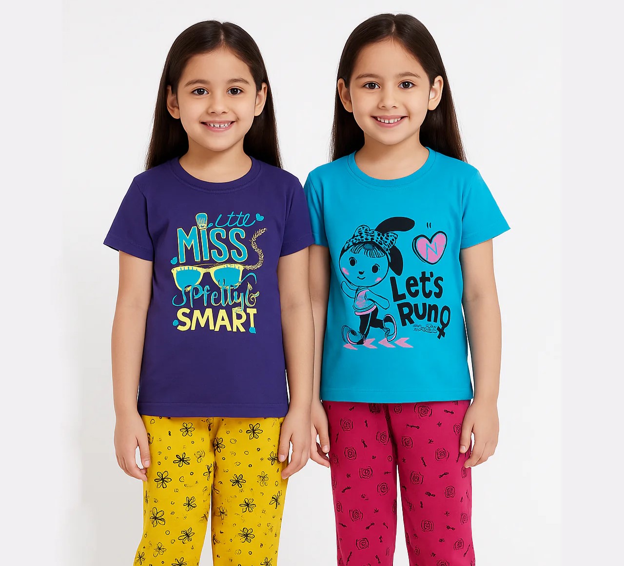 100 % Cotton Girls Pants and T shirt Set