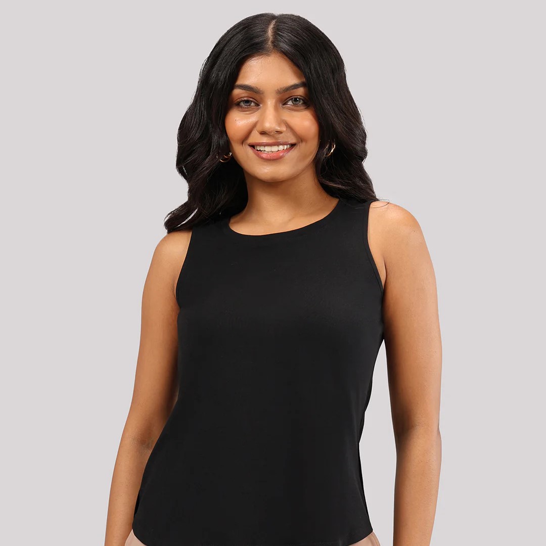 Blended Cotton Women Sleeve less Tops