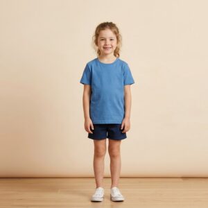 Cotton blend  Kids Crew Neck T shirt