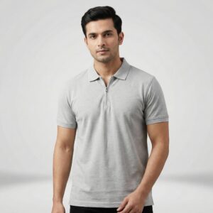 Men’s Zipper Polo T-Shirt