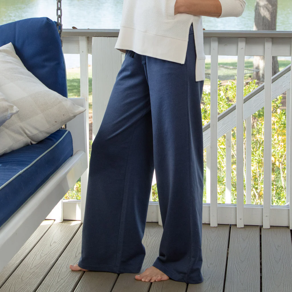 Blended Cotton Rich French Terry Wideleg pants