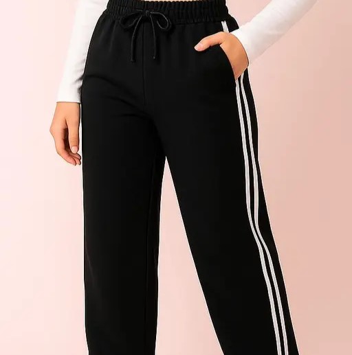 Blended Cotton Rich French Terry Regular Fit Track Pants with Side Pockets