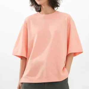 Blended Cotton BASIC CREW NECK Oversized T shirt Women