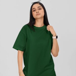 100 % Cotton BASIC CREW NECK Oversized T shirt Women